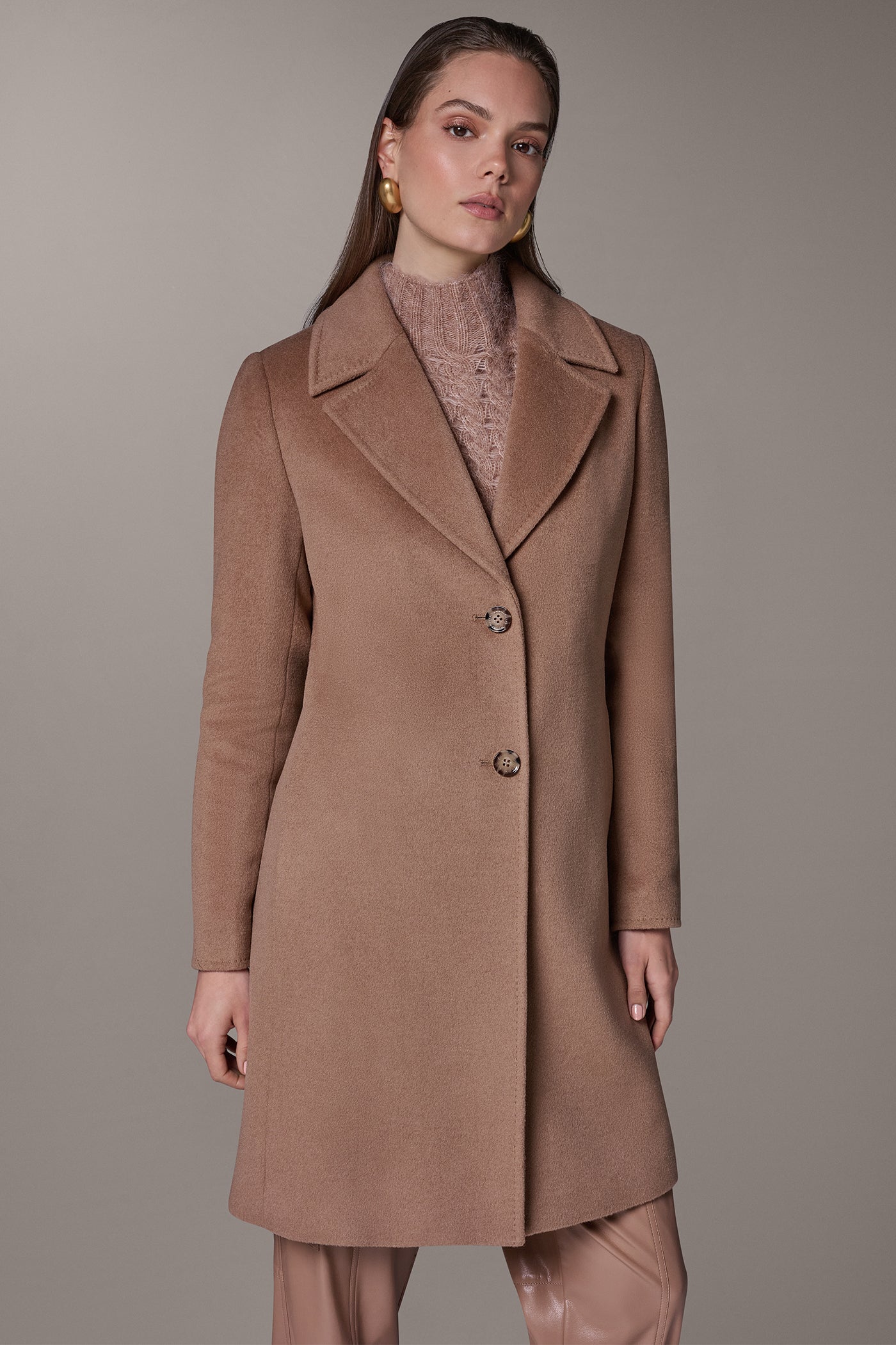 TWO BUTTON REEFER COAT