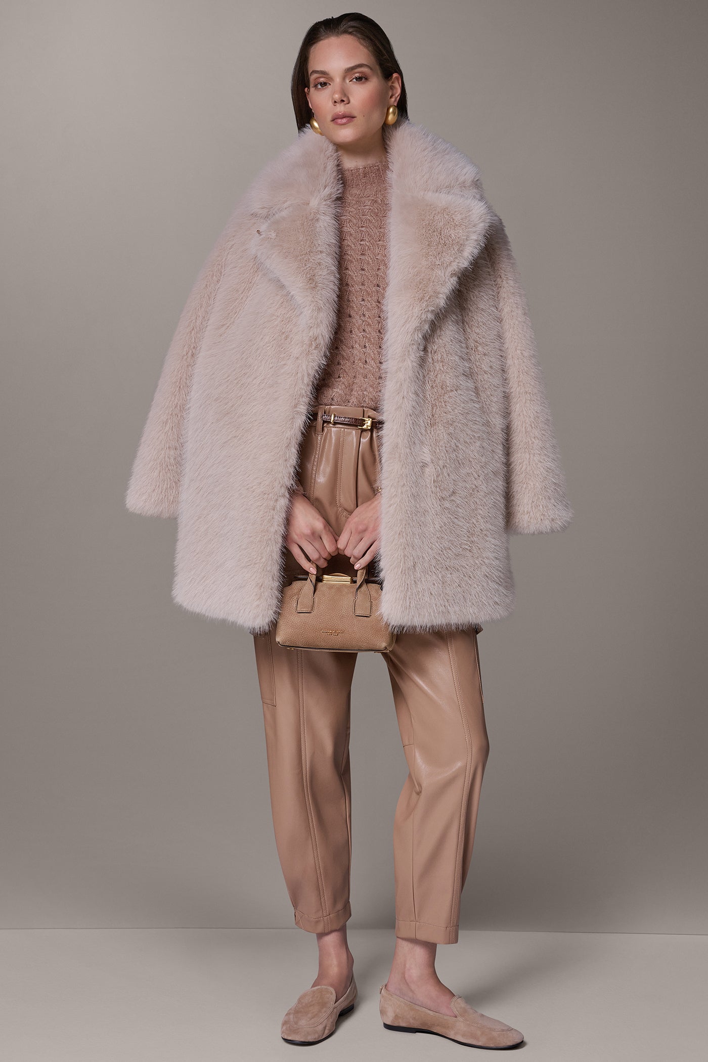 HIGH NECK FAUX FUR COAT VIEW 9