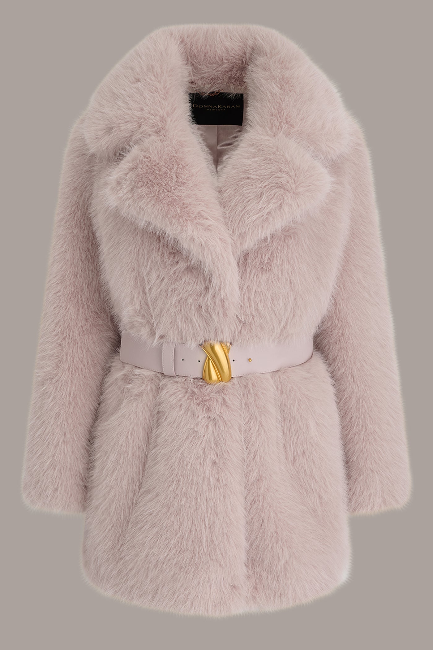 HIGH NECK FAUX FUR COAT VIEW 12