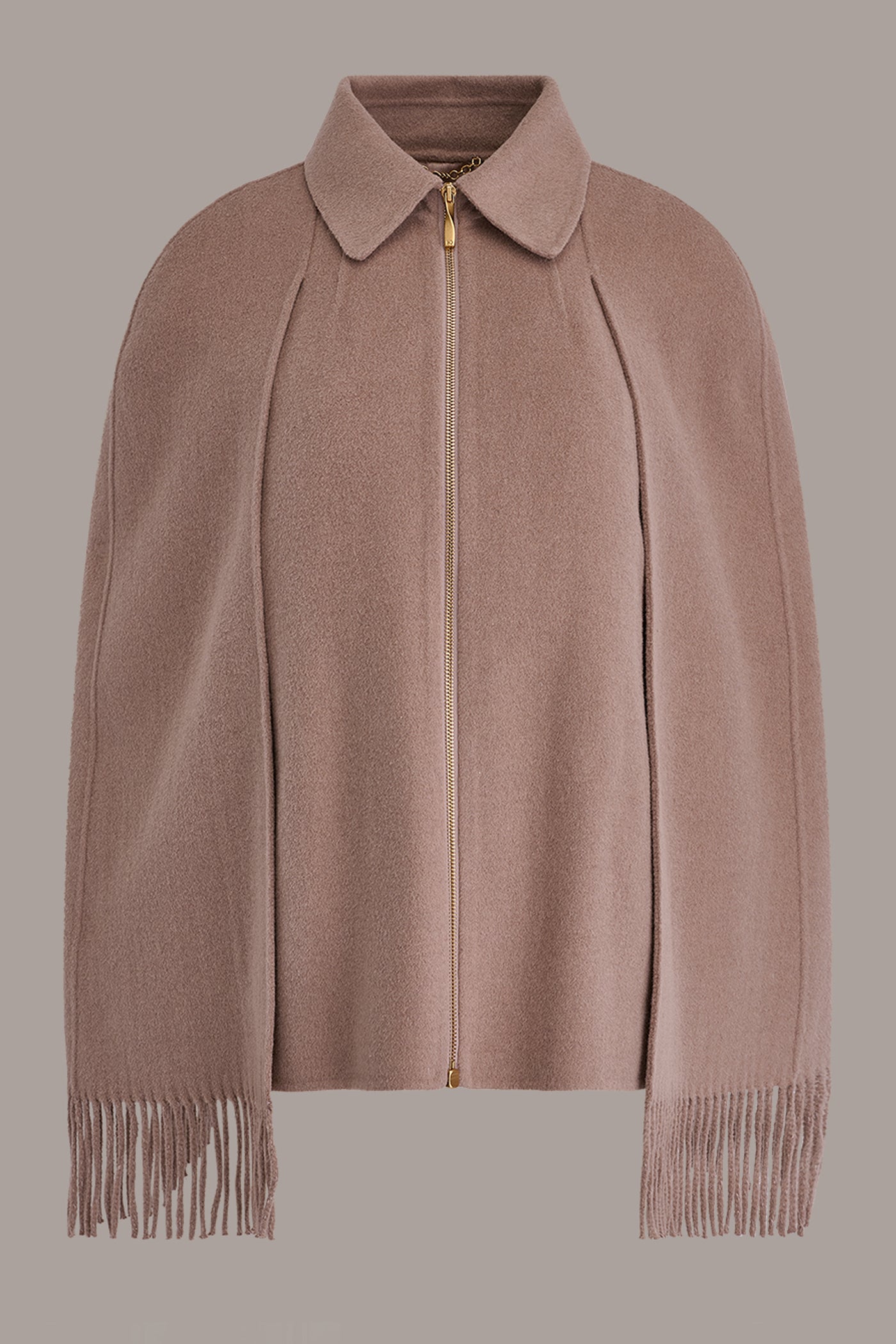 WOOL BLEND FRINGE CAPE VIEW 10