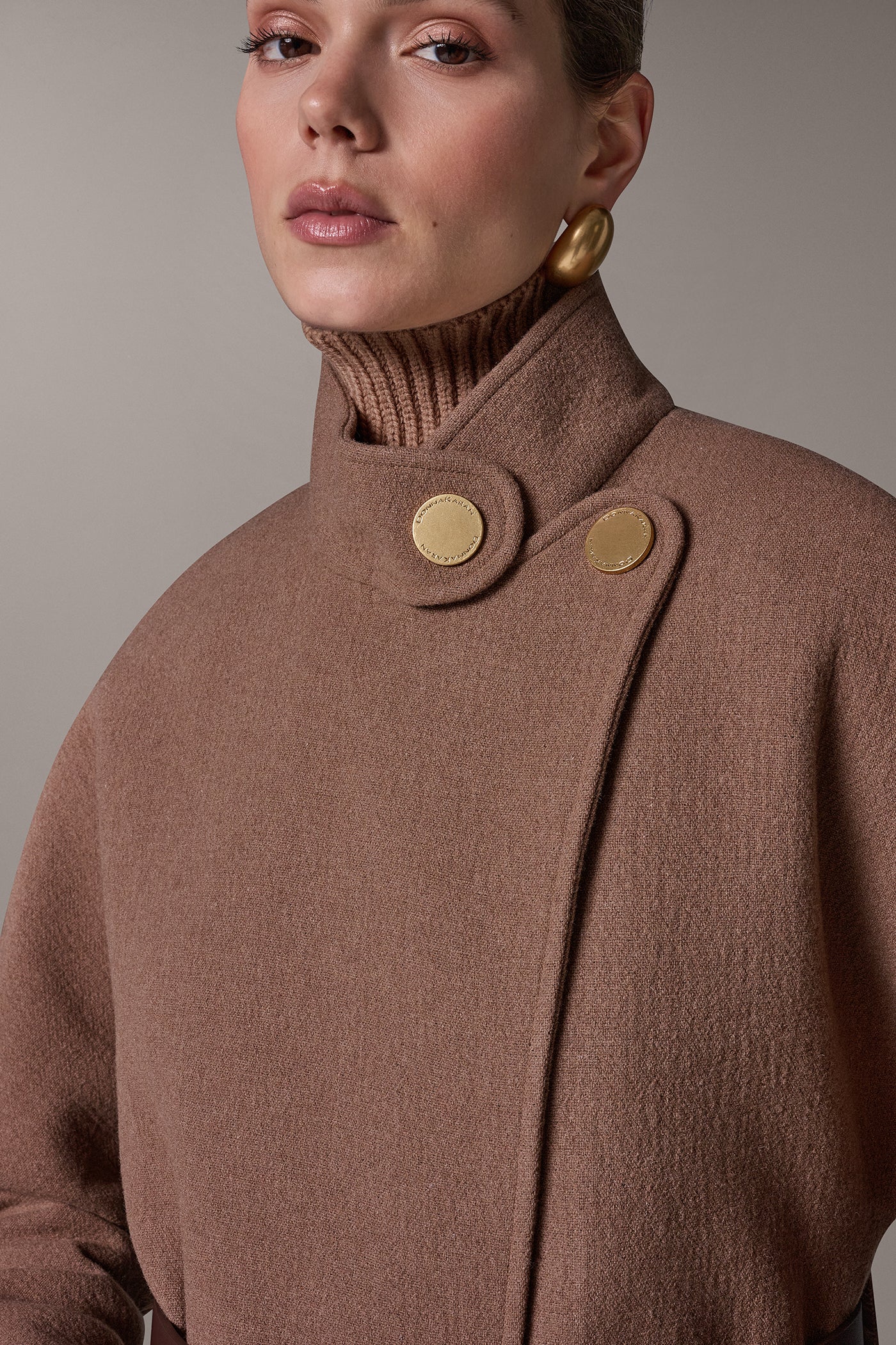 WOOL BLEND HIGH NECK WRAP COAT VIEW 8