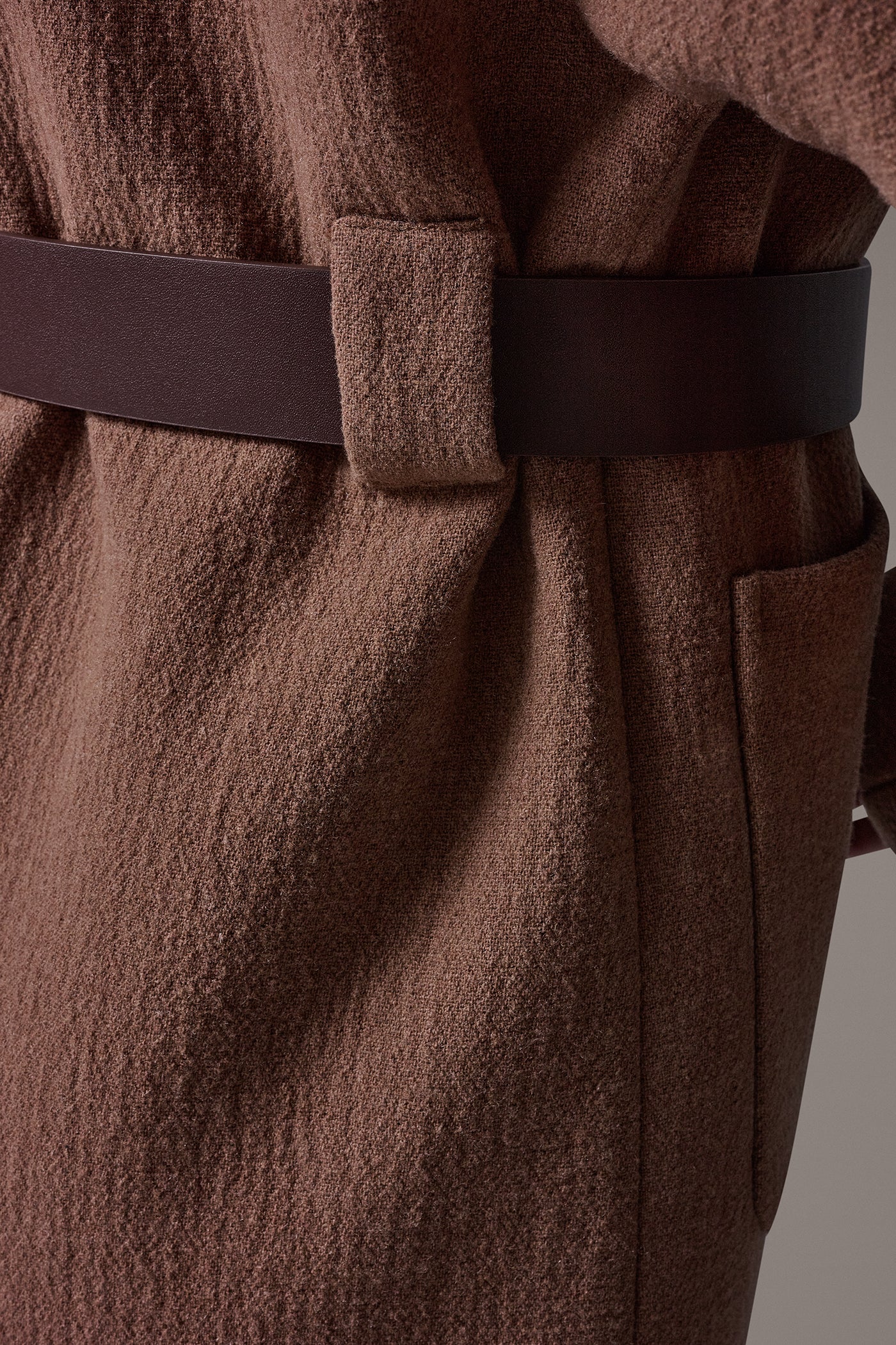 WOOL BLEND HIGH NECK WRAP COAT VIEW 9