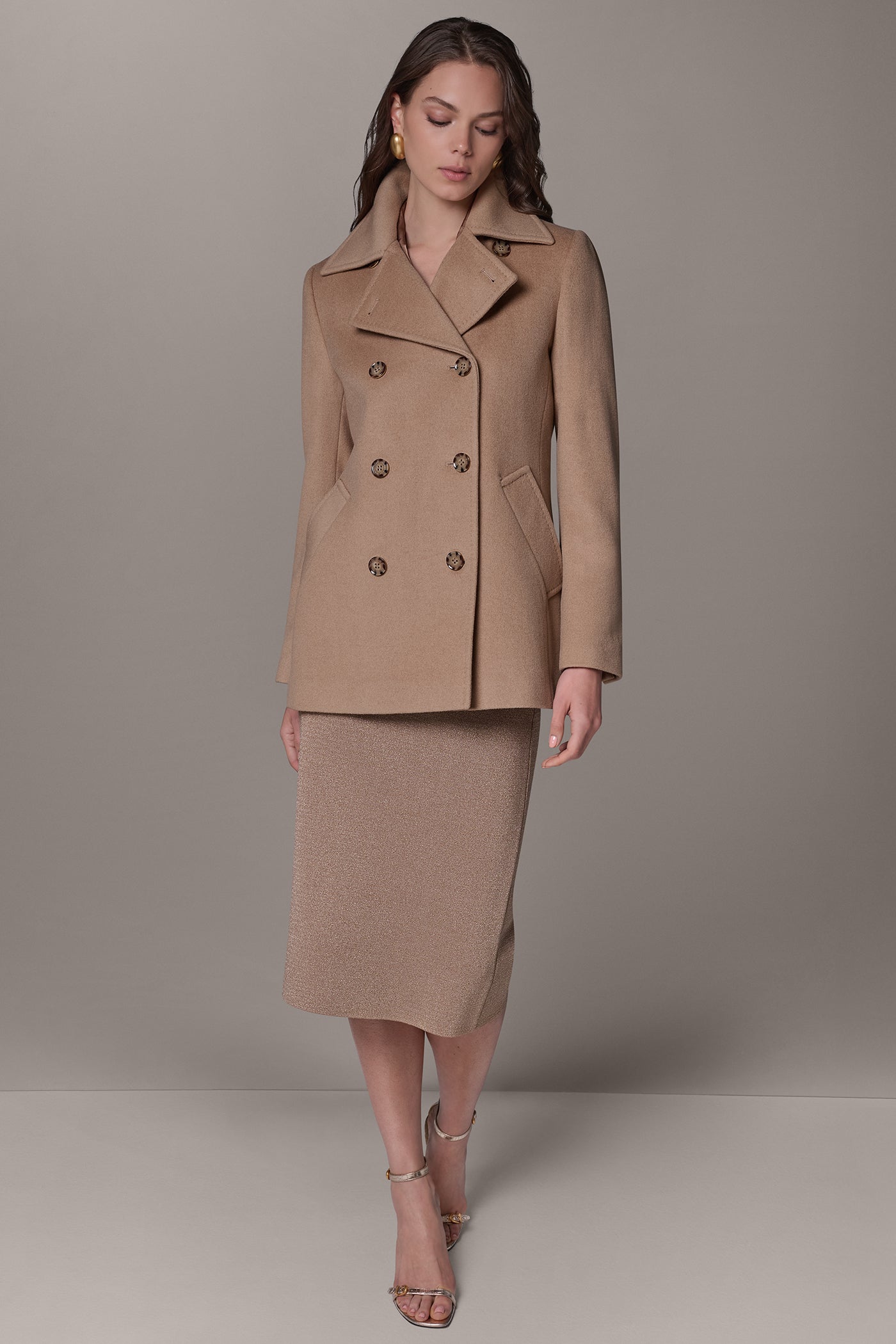 WOOL BLEND DOUBLE-BREASTED PEACOAT VIEW 12
