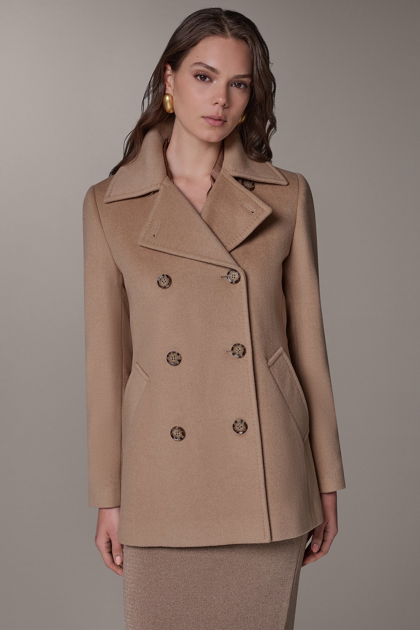 WOOL BLEND DOUBLE-BREASTED PEACOAT VIEW 11