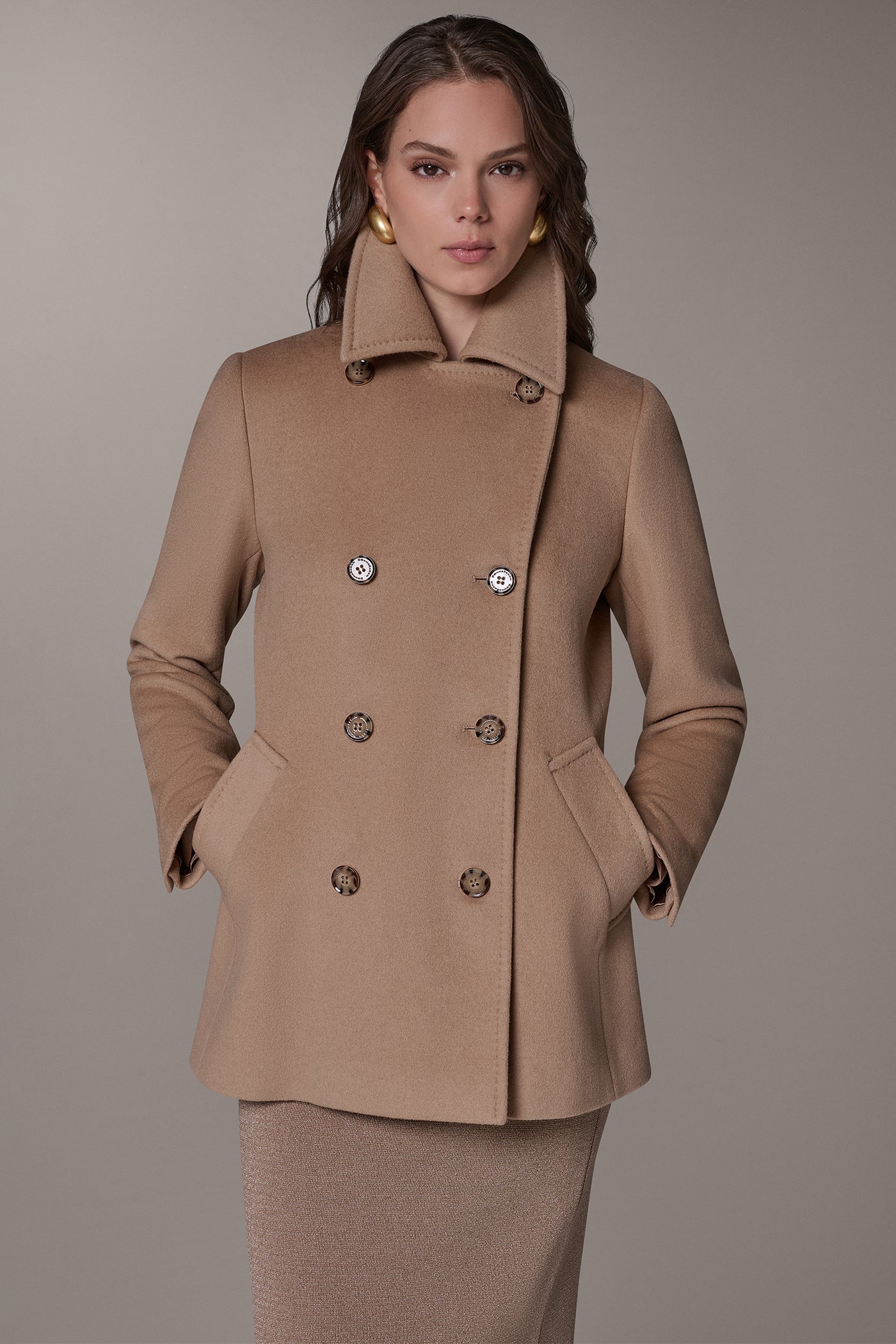 WOOL BLEND DOUBLE-BREASTED PEACOAT VIEW 9