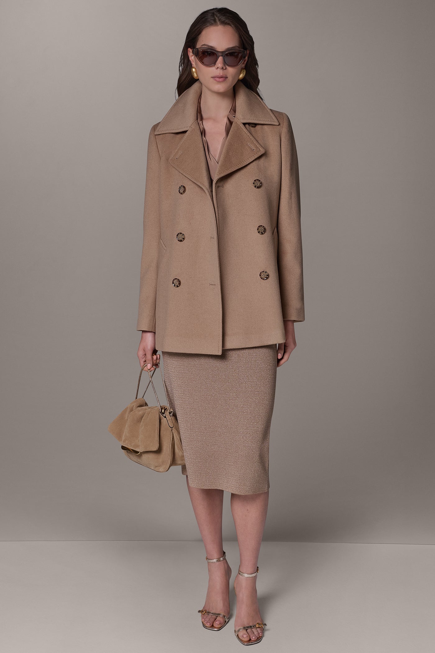 WOOL BLEND DOUBLE-BREASTED PEACOAT VIEW 6