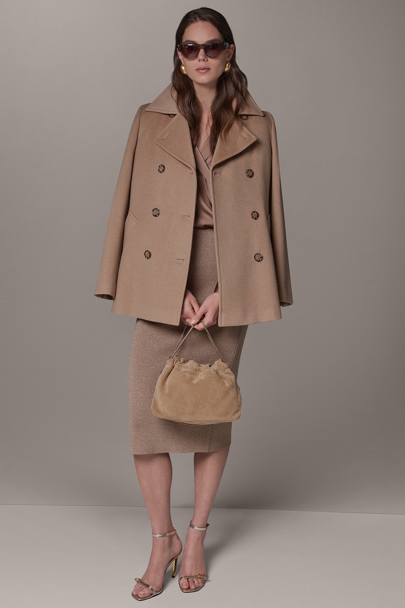 WOOL BLEND DOUBLE-BREASTED PEACOAT VIEW 5
