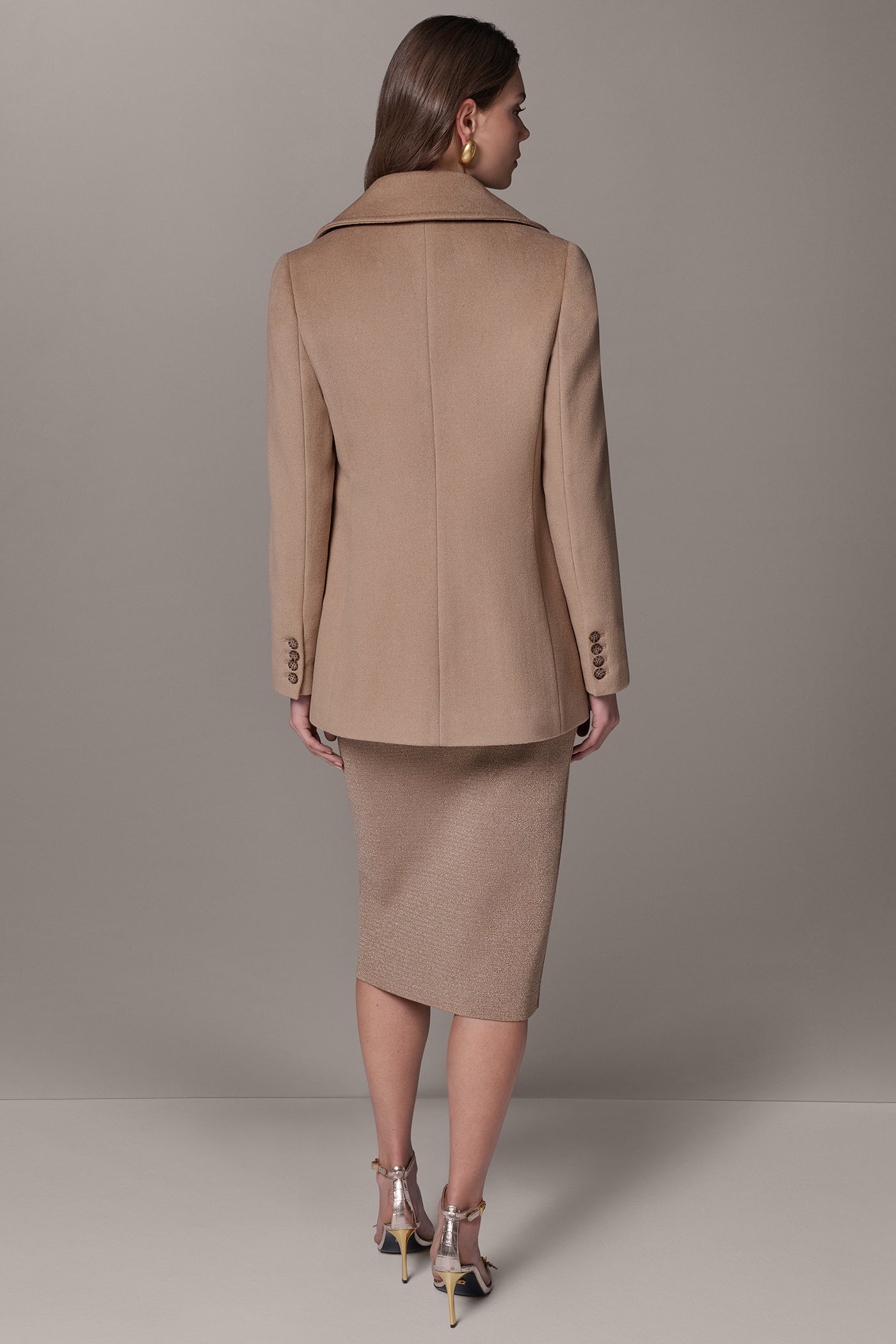 WOOL BLEND DOUBLE-BREASTED PEACOAT VIEW 3