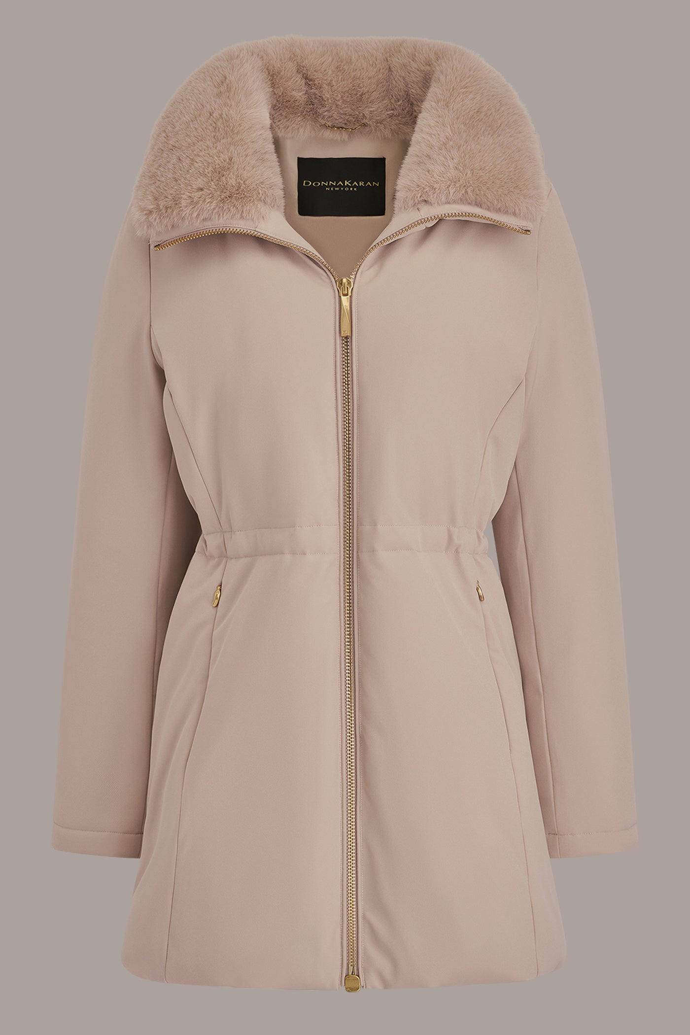 FAUX FUR COLLAR HOODED COAT VIEW 19 | Coveted Coats
