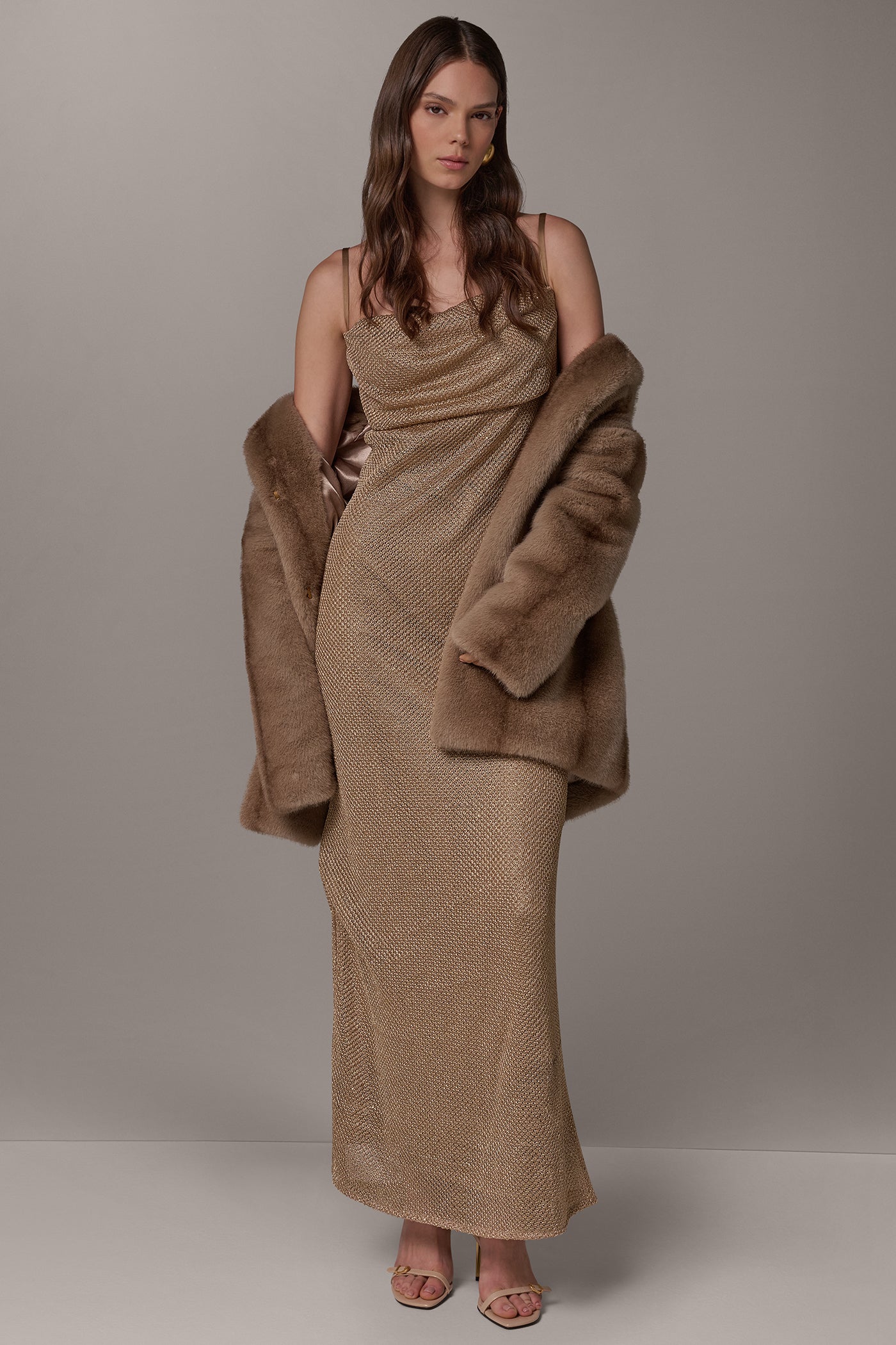 SHORT LUXE FAUX FUR COAT VIEW 11