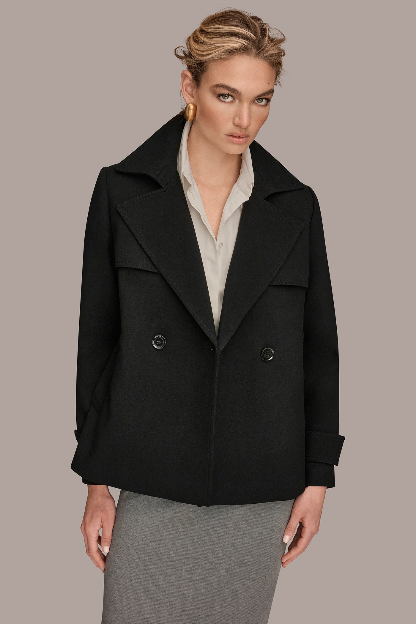CROPPED DOUBLE-BREASTED TRENCH COAT | View 1 | New Arrivals
