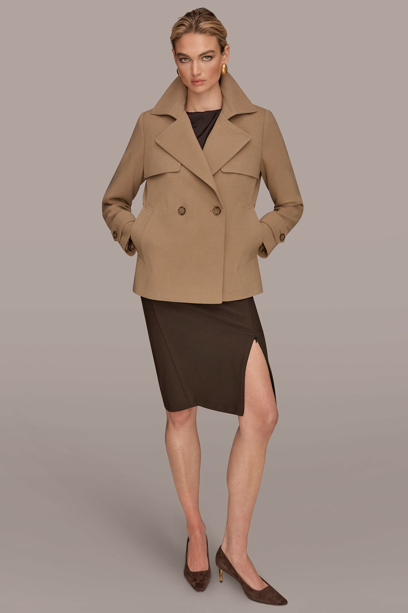 CROPPED DOUBLE-BREASTED TRENCH COAT VIEW 6 | New Arrivals