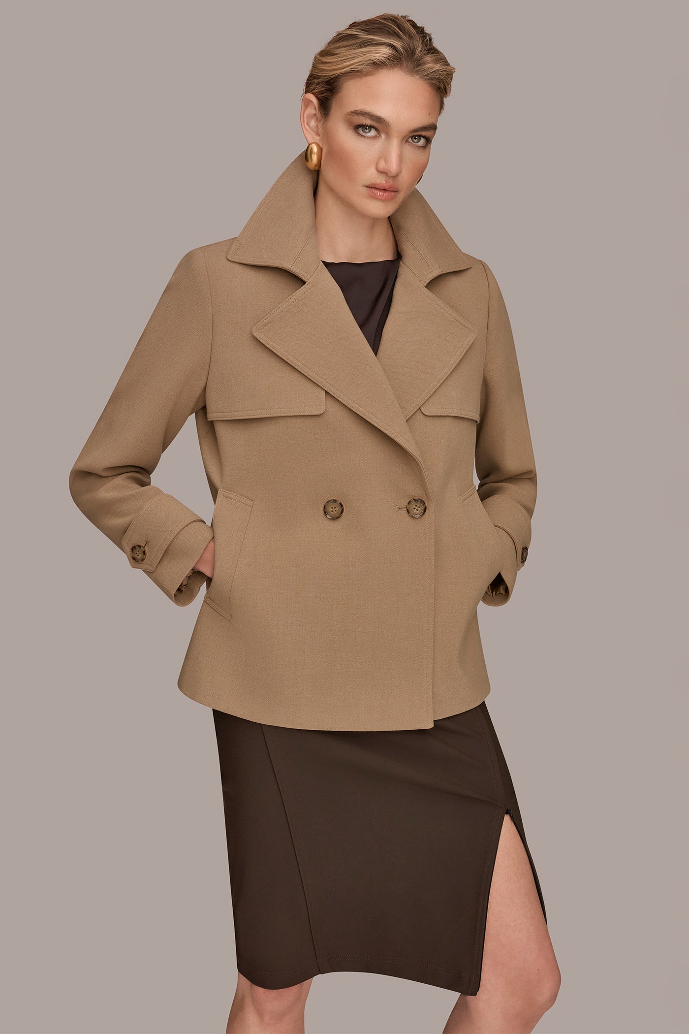 CROPPED DOUBLE-BREASTED TRENCH COAT VIEW 5 | New Arrivals