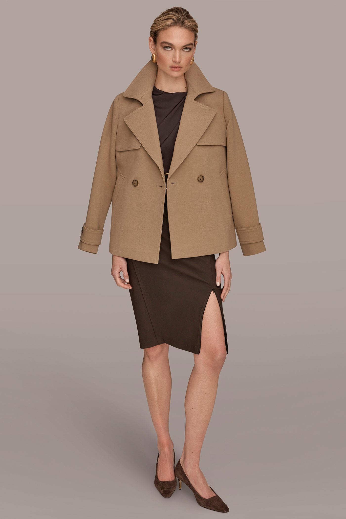 CROPPED DOUBLE-BREASTED TRENCH COAT VIEW 7 | New Arrivals
