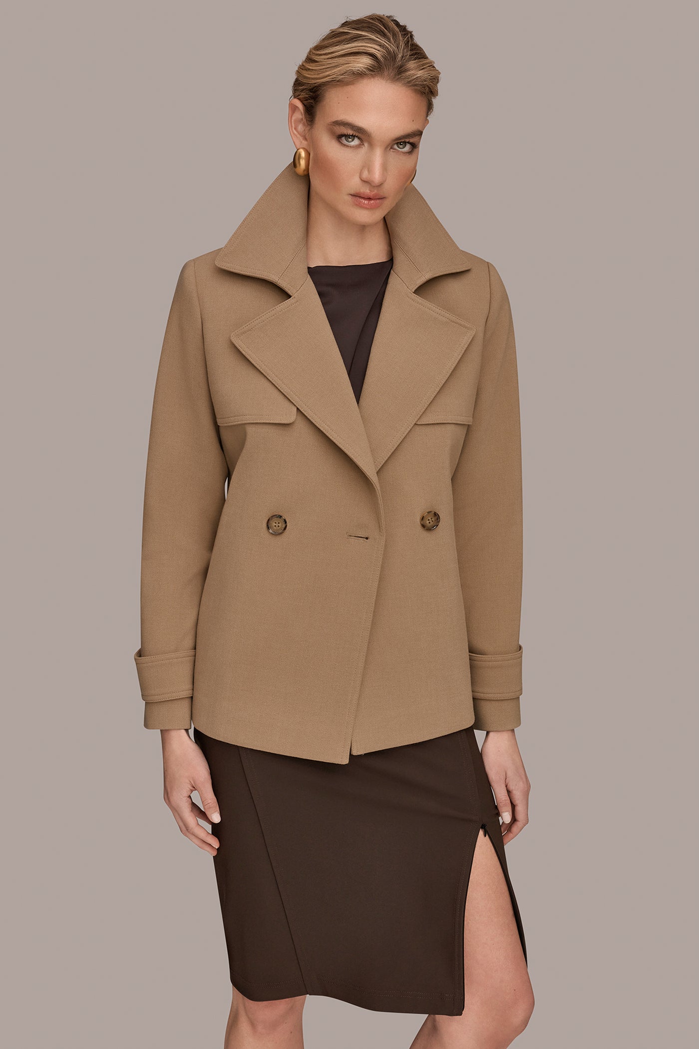 CROPPED DOUBLE-BREASTED TRENCH COAT | View 1 | New Arrivals