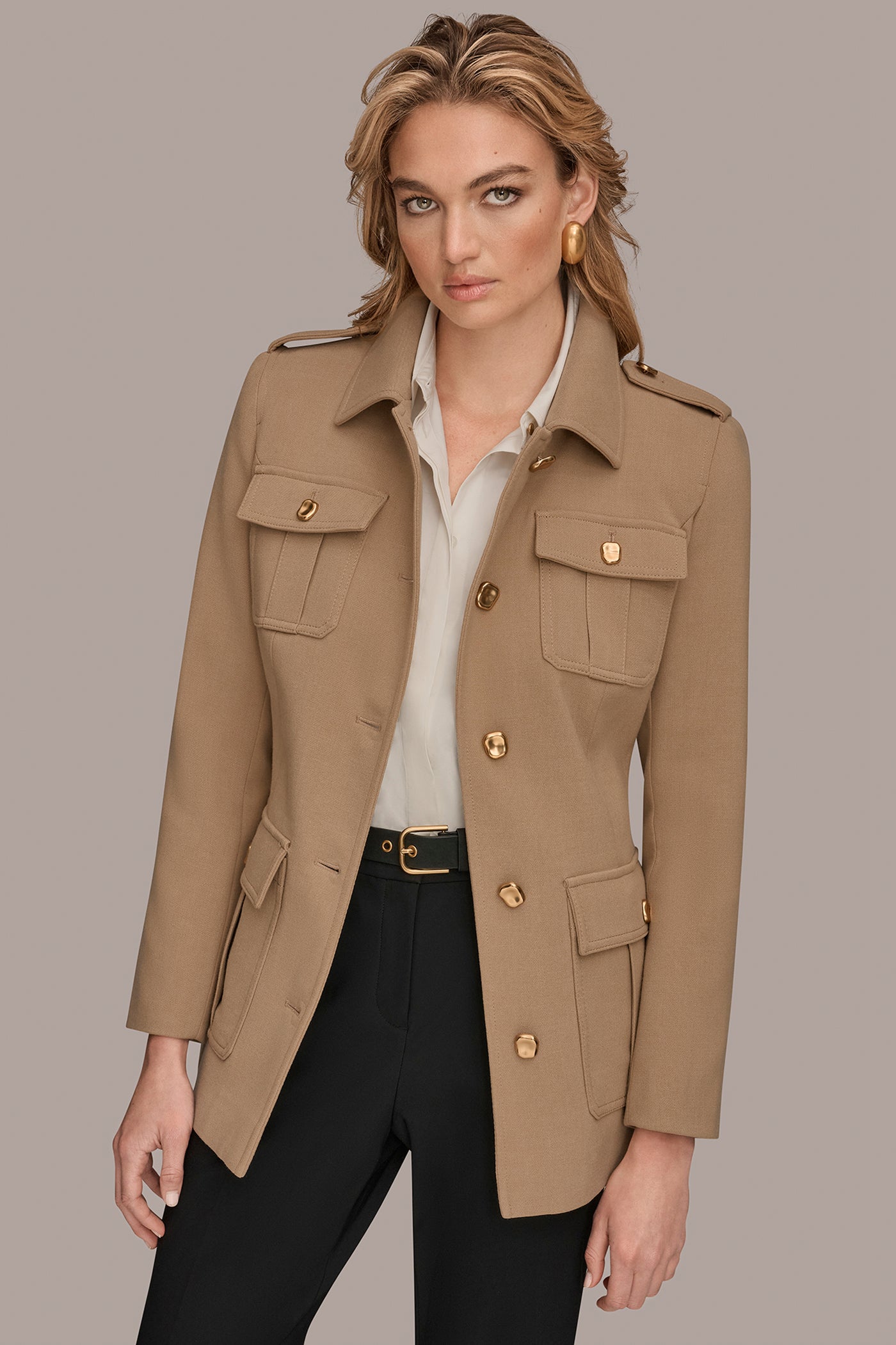 BELTED MILITARY BLAZER | View 1 | New clothing