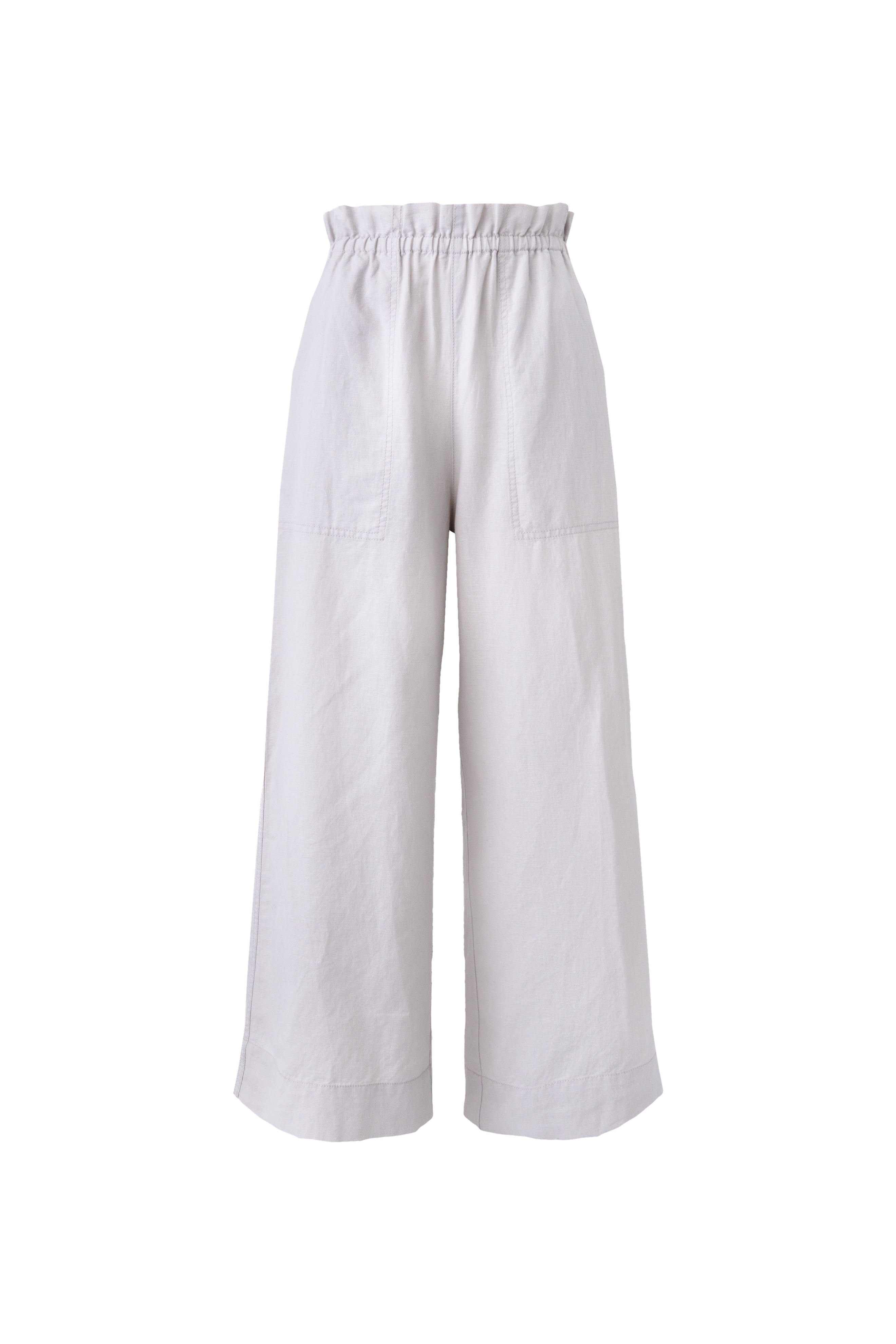 LINEN AND COTTON HIGH-RISE WIDE-LEG PAPERBAG PANT (alternate view)