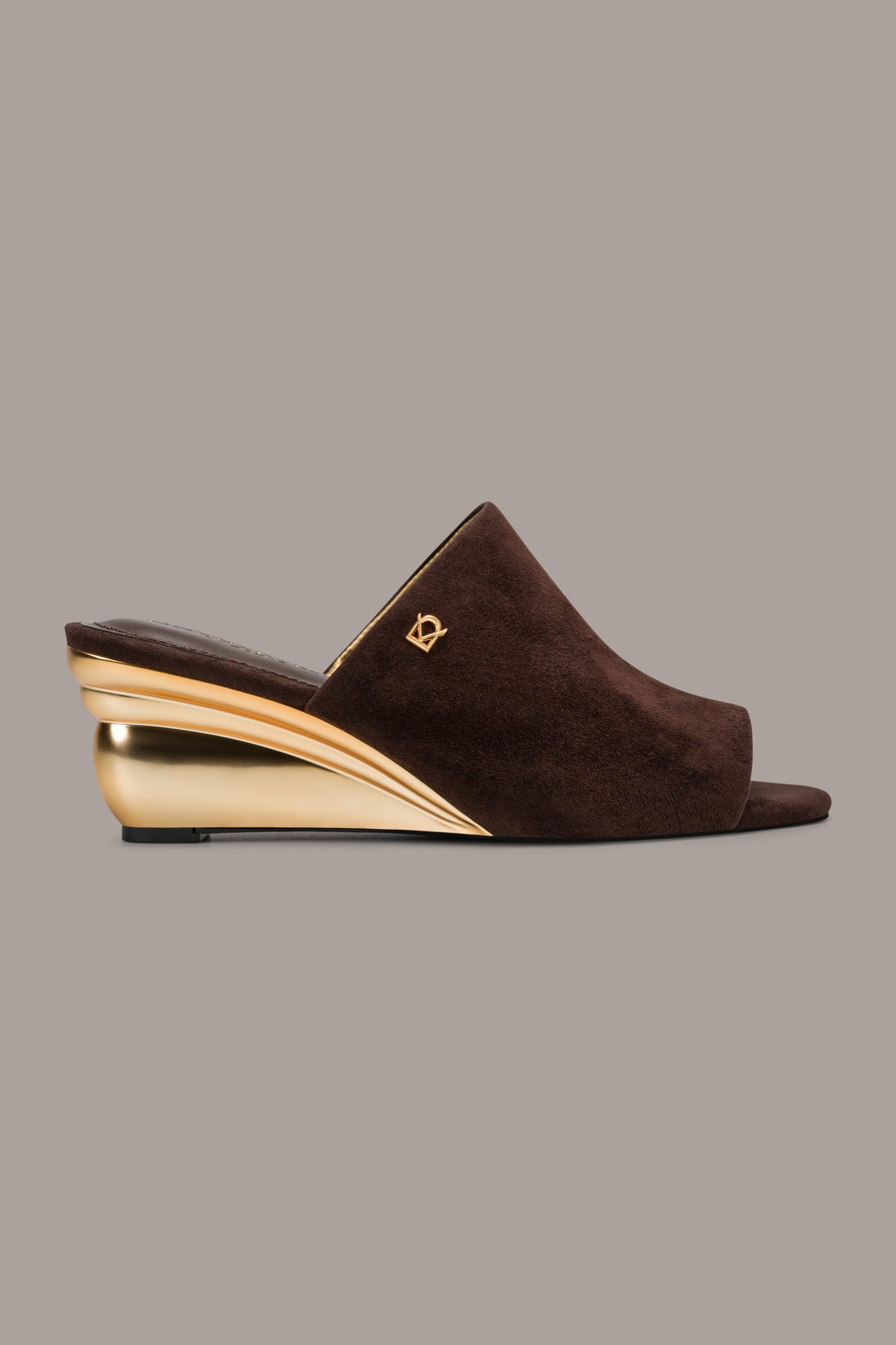 DONNA SUEDE WEDGE MULE SANDAL VIEW 2