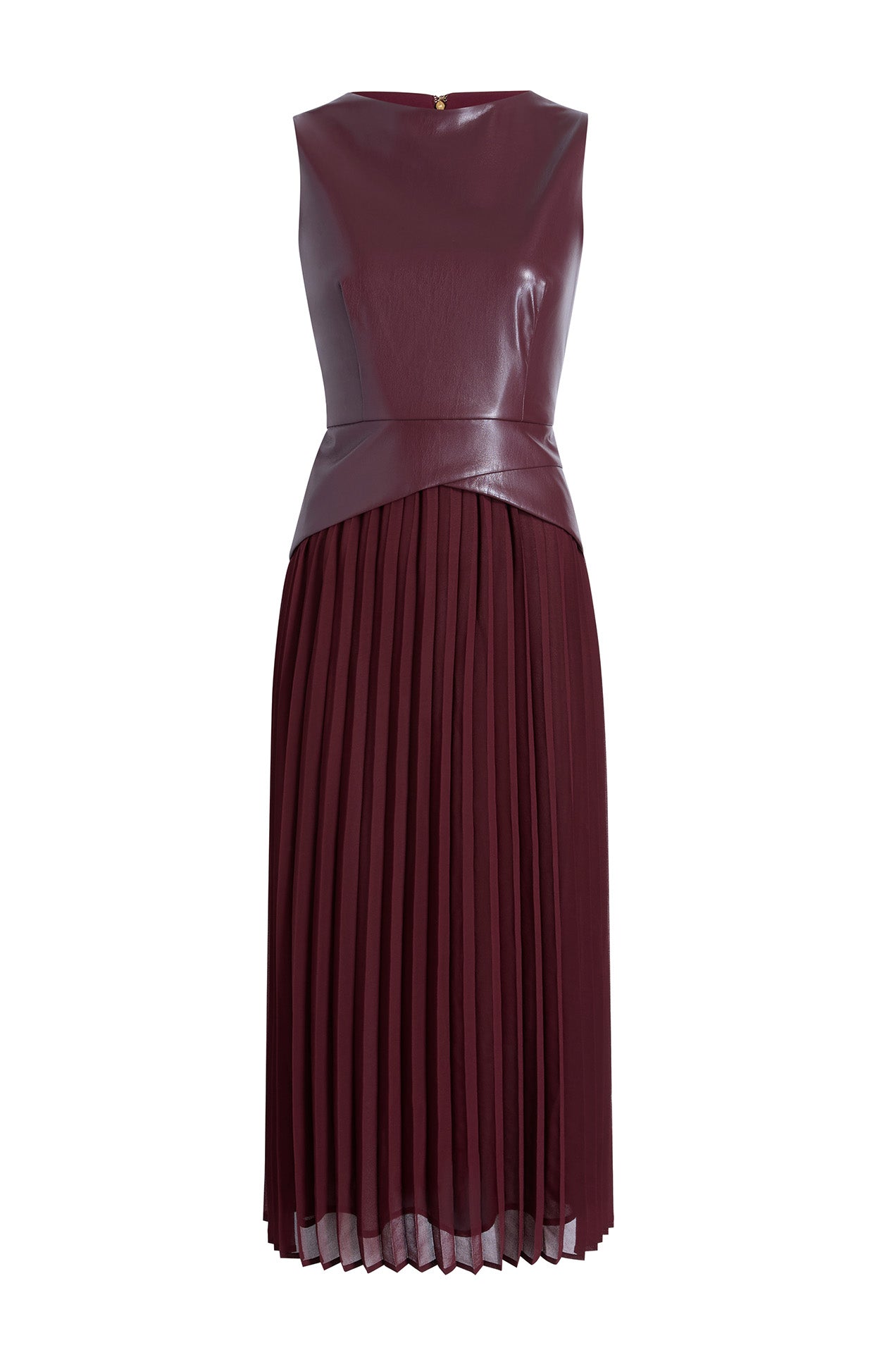 BOATNECK MIXED MEDIA MIDI DRESS (alternate view)