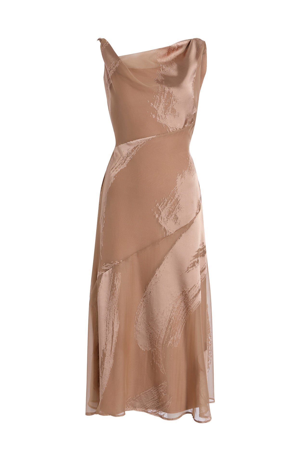 ASYMMETRIC BURNOUT MIDI DRESS VIEW 2