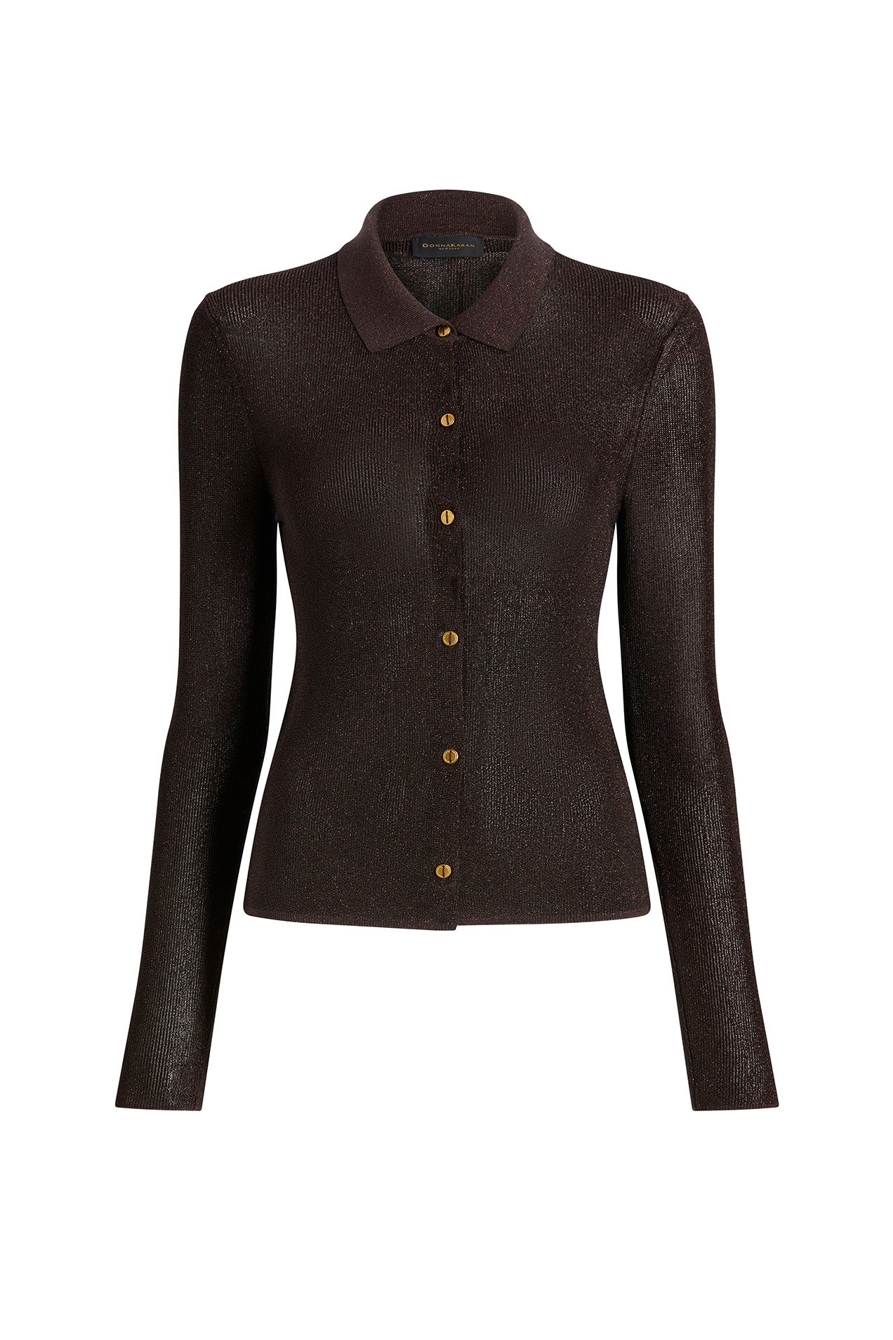 METALLIC BUTTON FRONT SWEATER VIEW 2