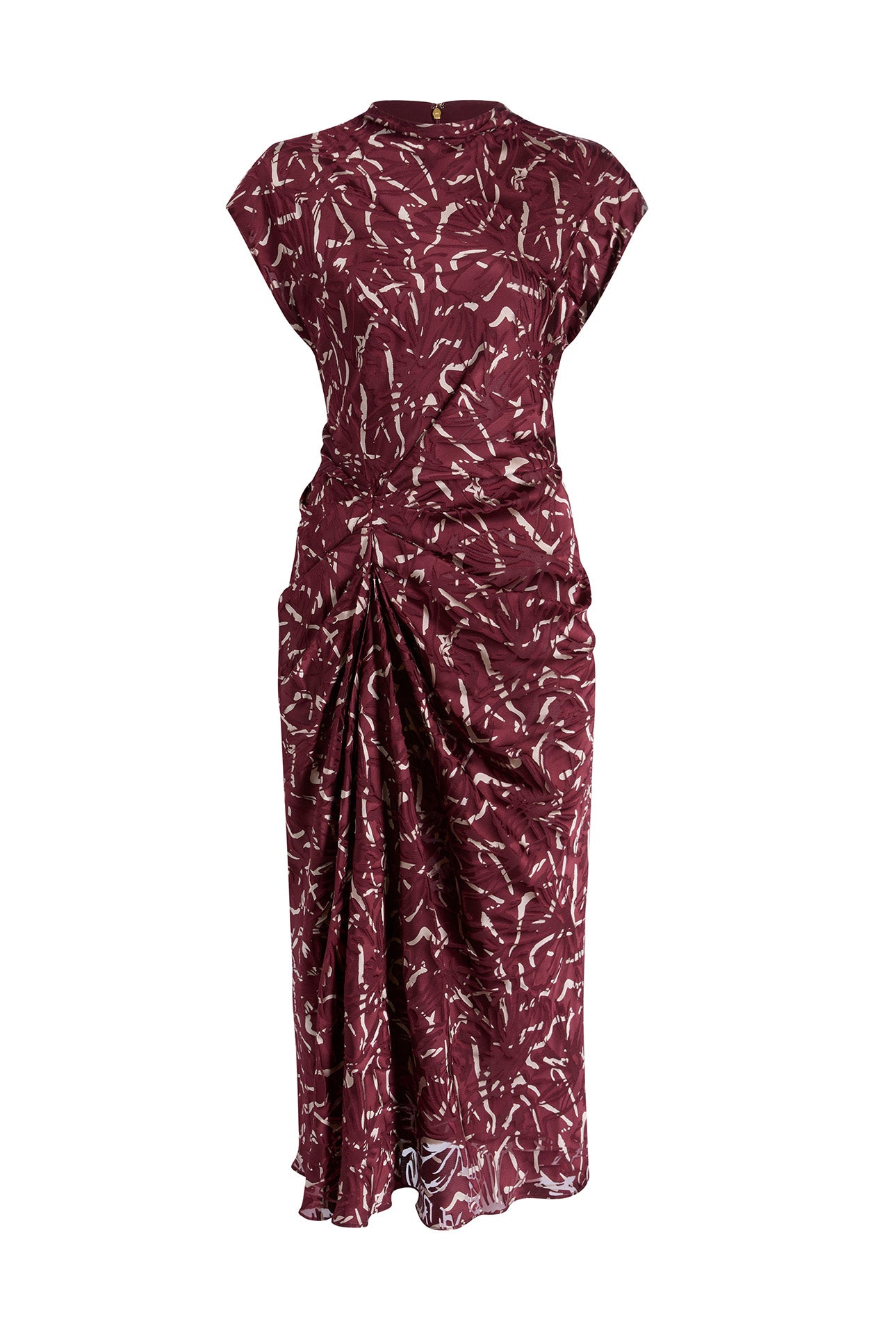 BURNOUT CINCH WAIST MIDI DRESS VIEW 2