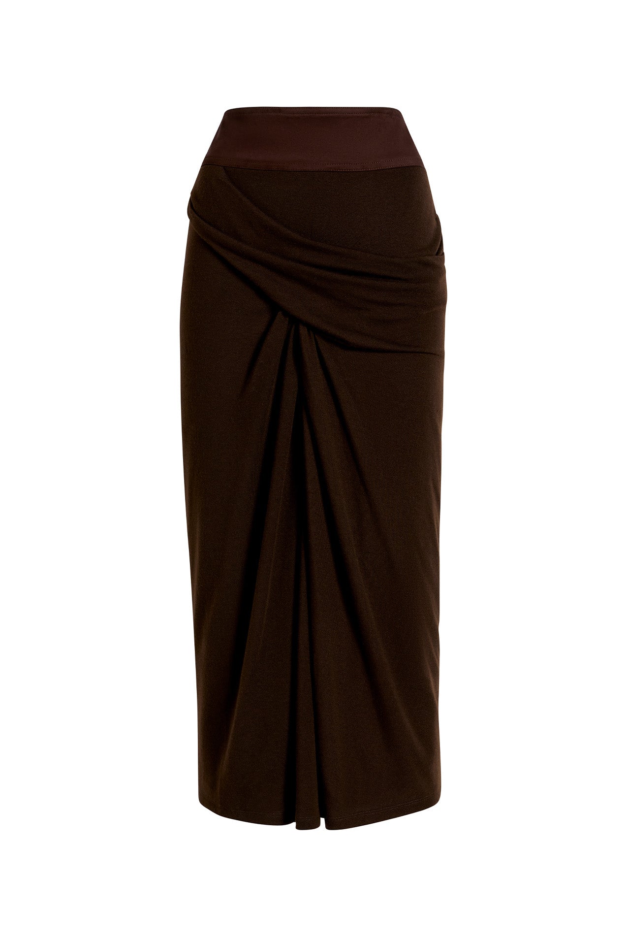 WRAP-EFFECT MIXED-MEDIA SKIRT (alternate view)