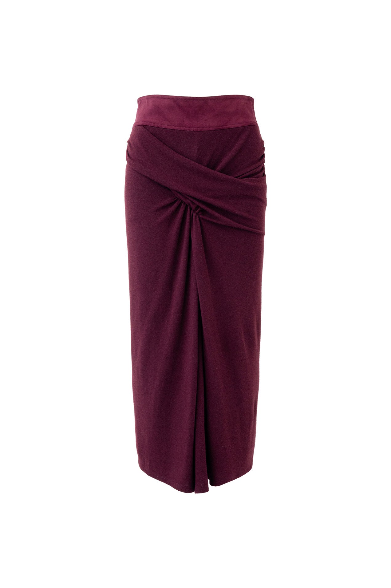 WRAP-EFFECT MIXED-MEDIA SKIRT VIEW 2