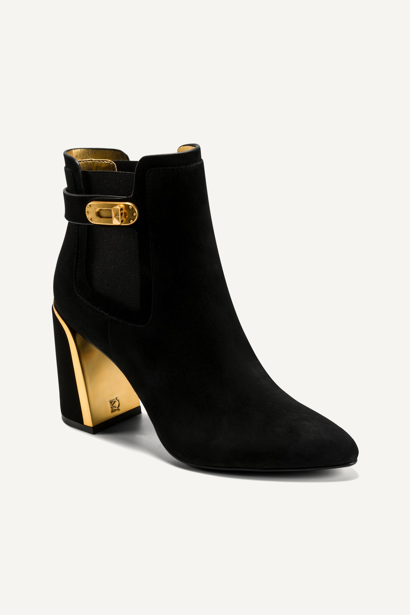 RAINE SUEDE GOLD-TRIMMED CHELSEA BOOTIE | View 1 | Boots & Booties