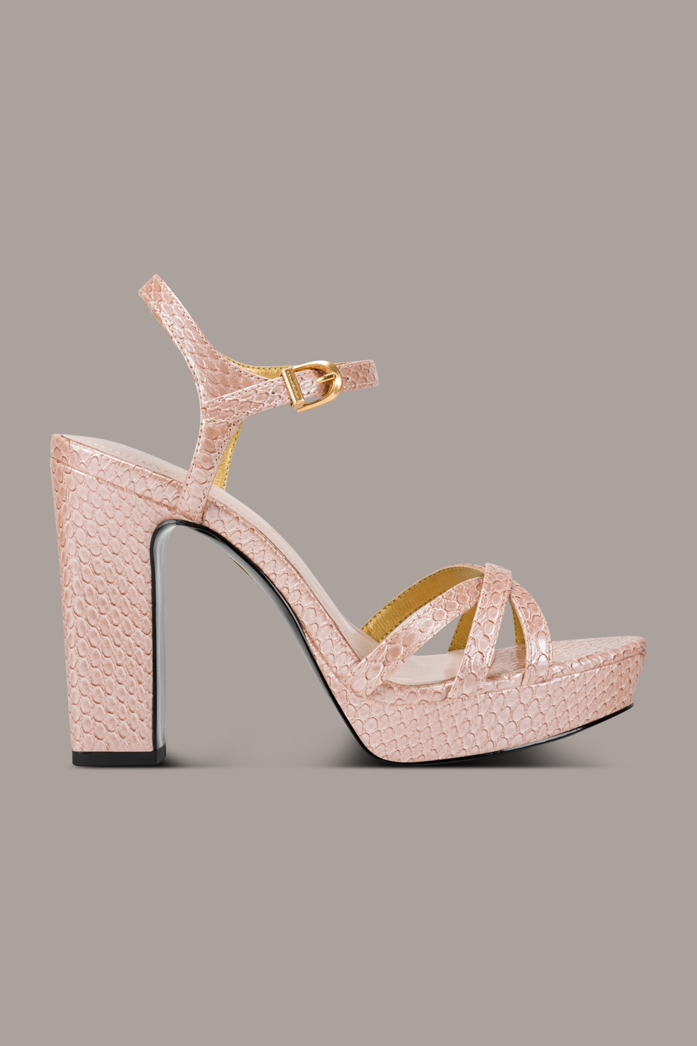 SPENCER METALLIC SNAKE-EFFECT PLATFORM SANDAL | View 2 | Products