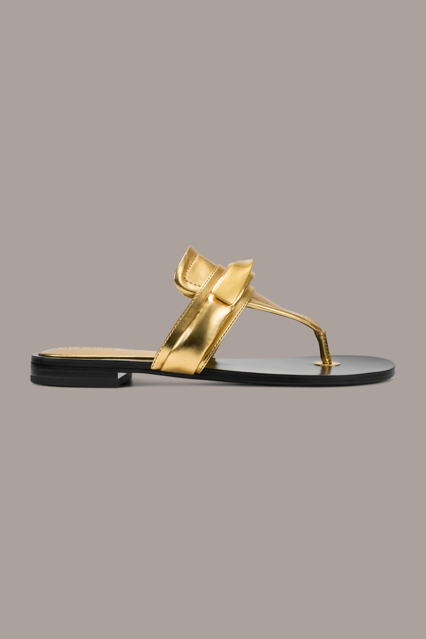 VELVET METALLIC THONG FLAT SANDAL | View 2 | Sandals